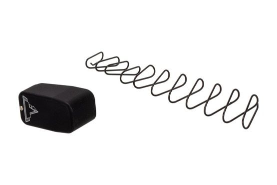 The Taran Tactical Glock 43 +2 magazine extension features a black anodized finish